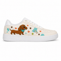 Apricot dog flat shoes