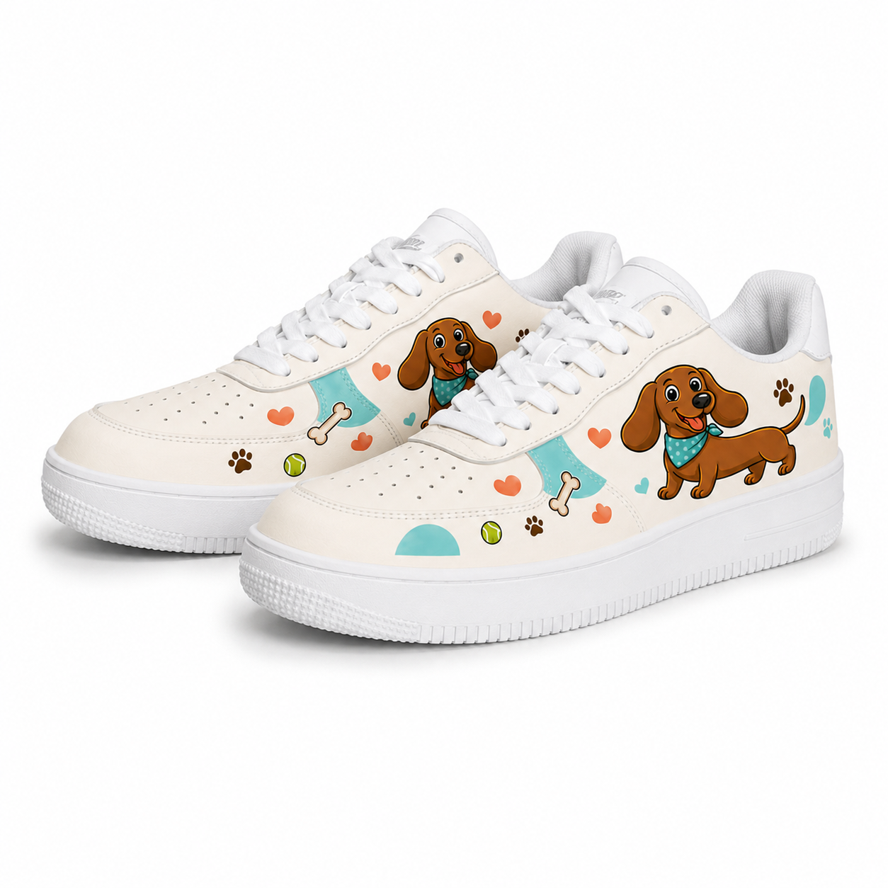 Apricot dog flat shoes