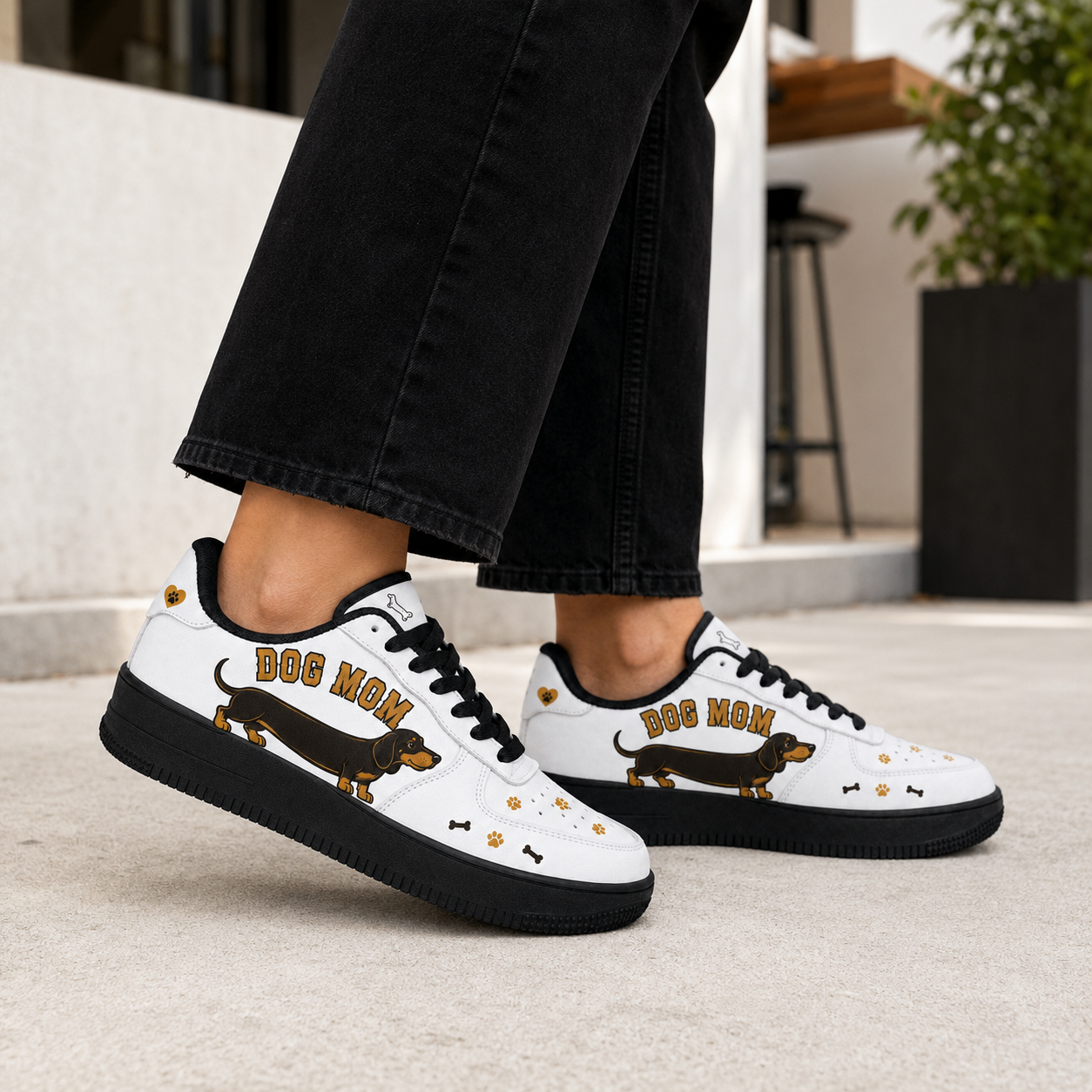 Dog Mom Dachshund Platform Sneakers