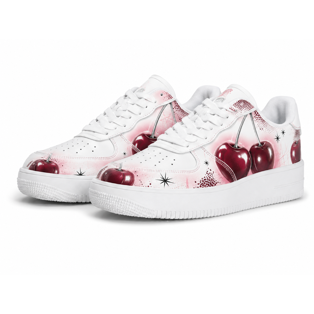 Women's cherry-patterned shoes