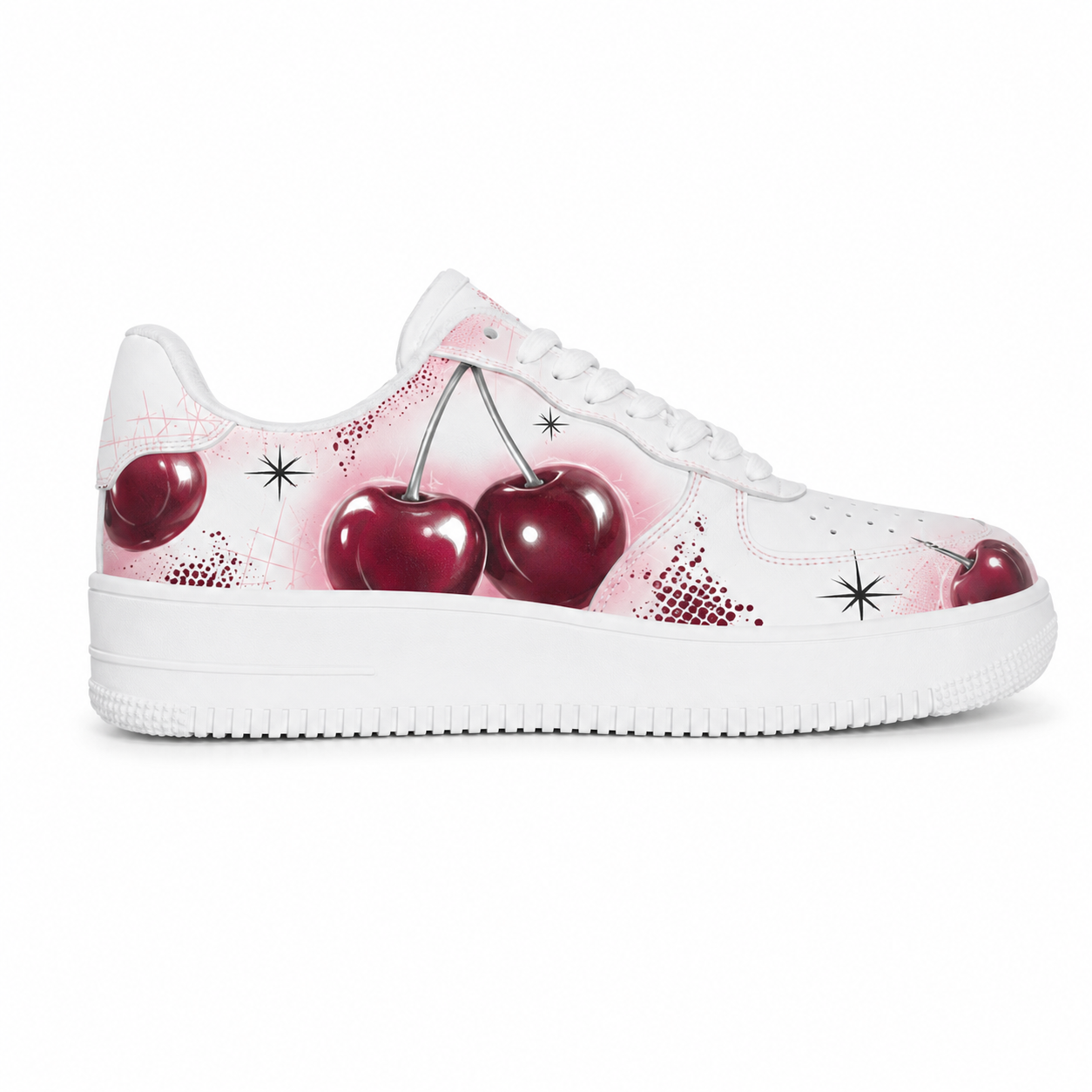 Women's cherry-patterned shoes