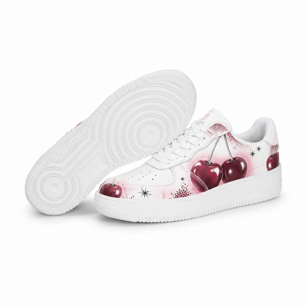 Women's cherry-patterned shoes