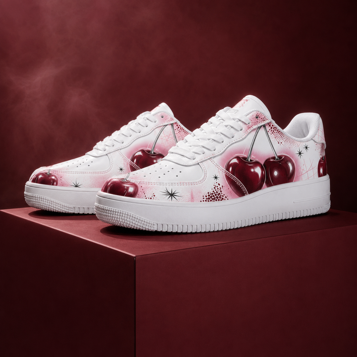 Women's cherry-patterned shoes