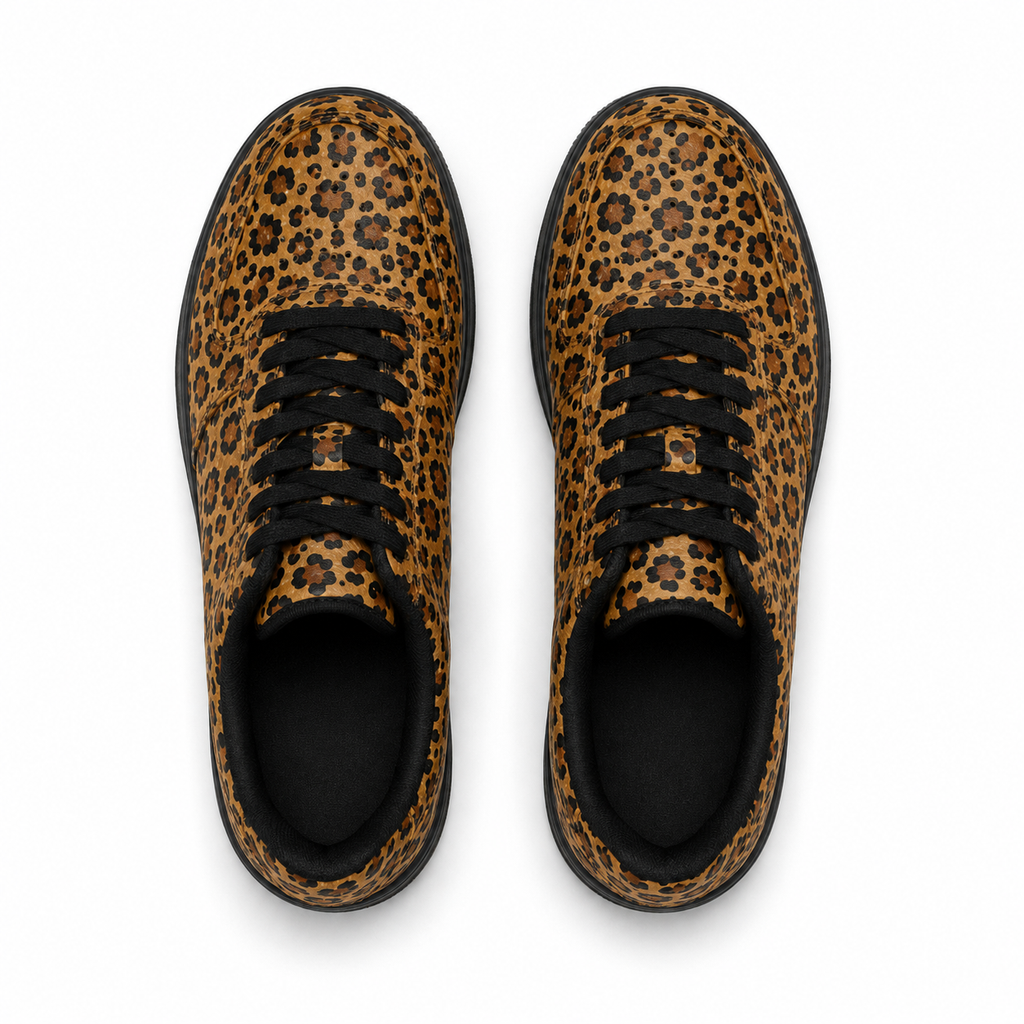 Leopard-print flat shoes