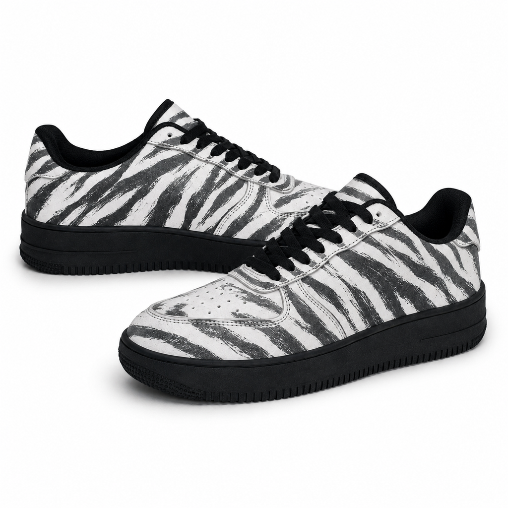 Zebra-patterned flat shoes