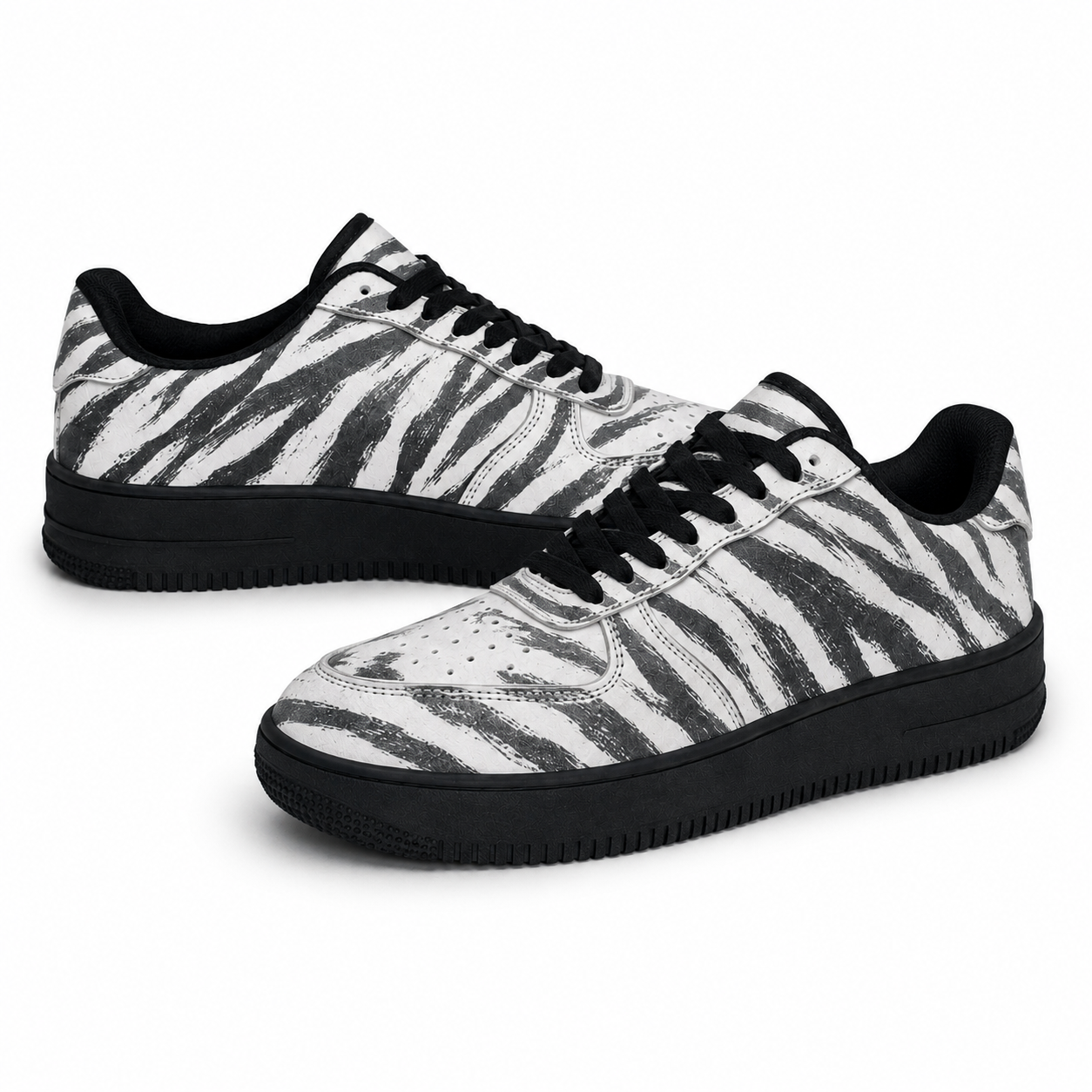 Zebra-patterned flat shoes