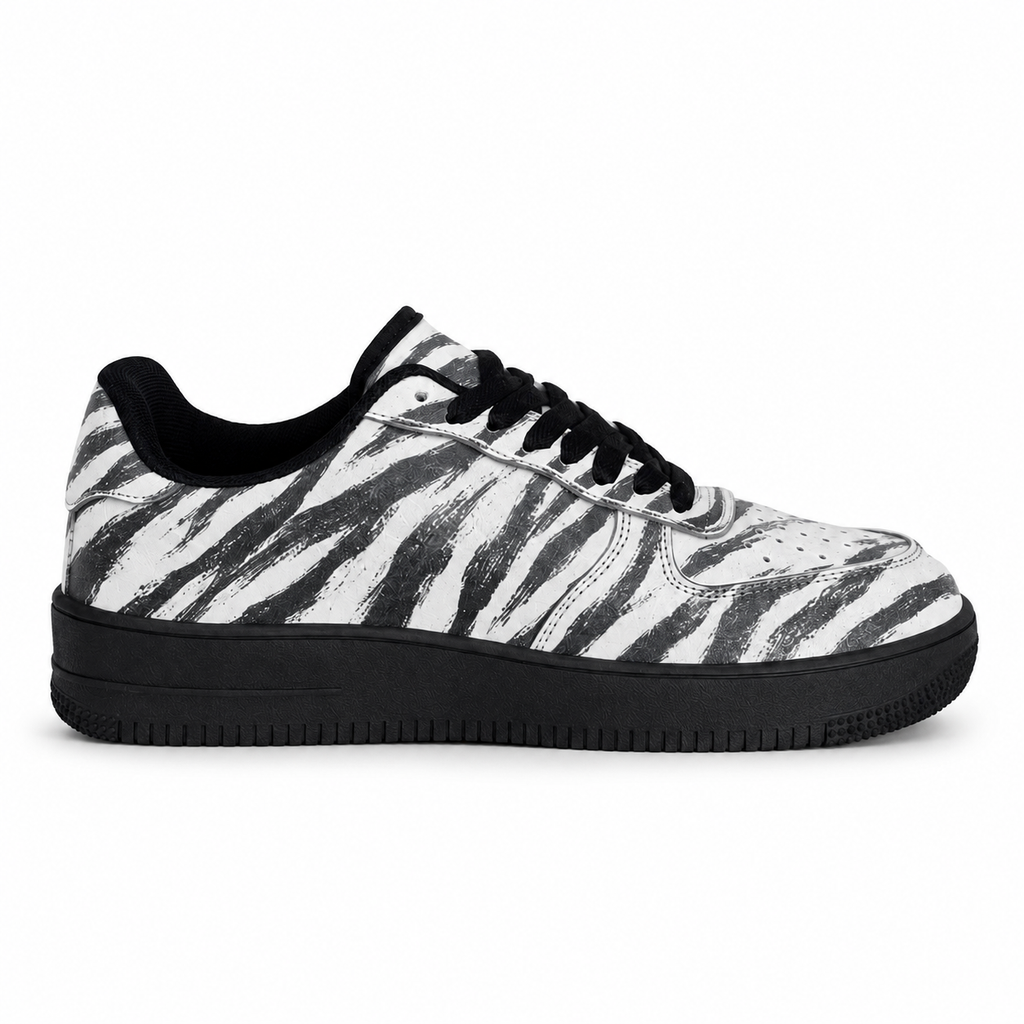 Zebra-patterned flat shoes