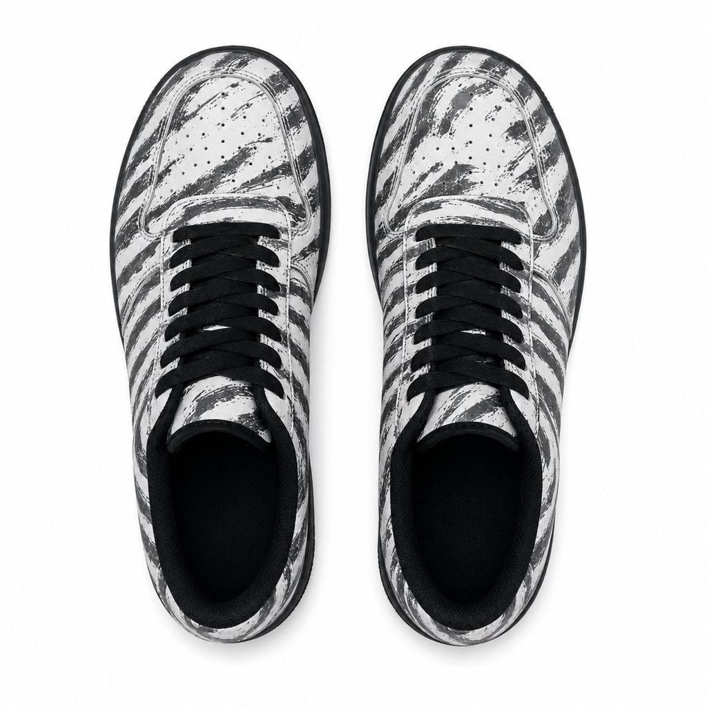 Zebra-patterned flat shoes