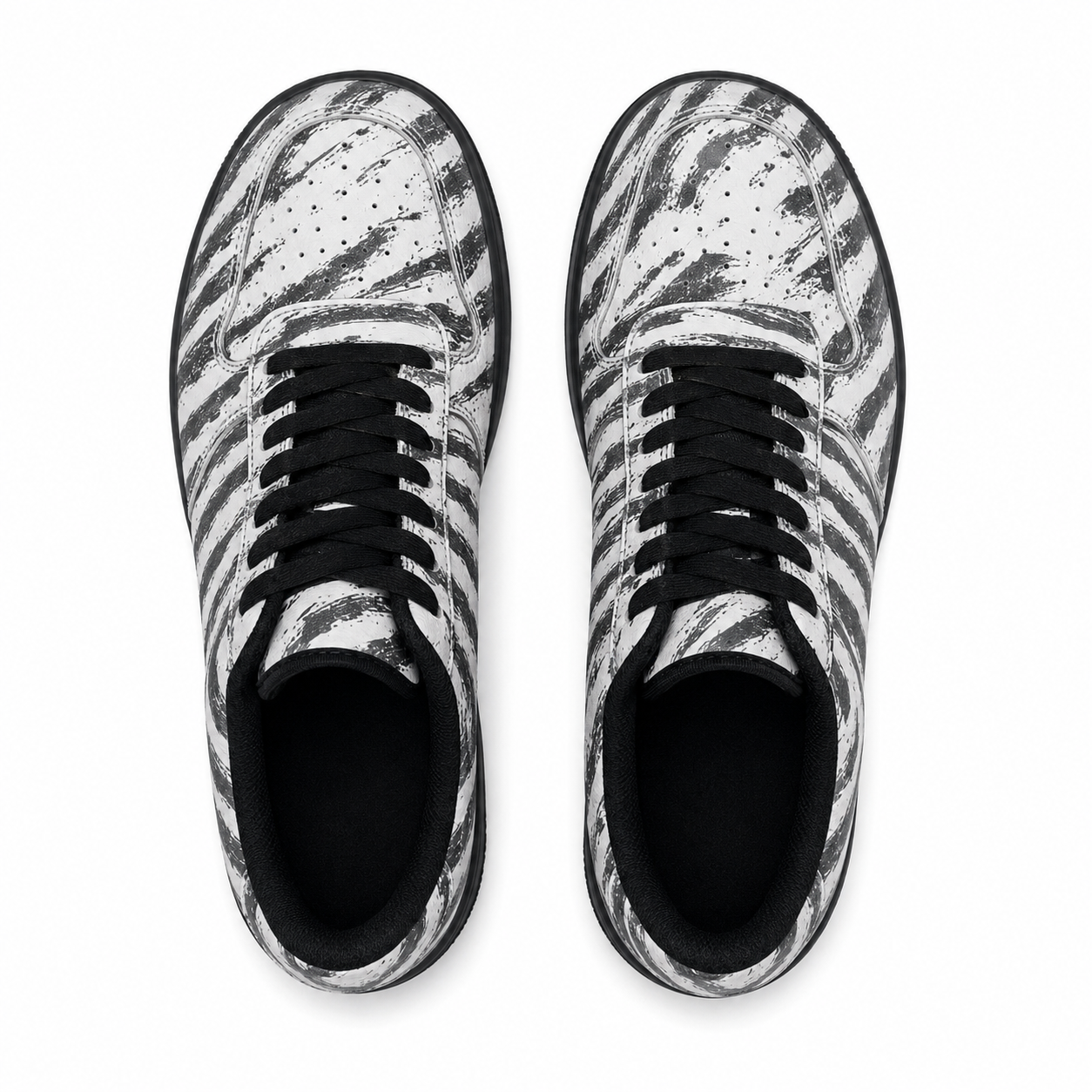 Zebra-patterned flat shoes