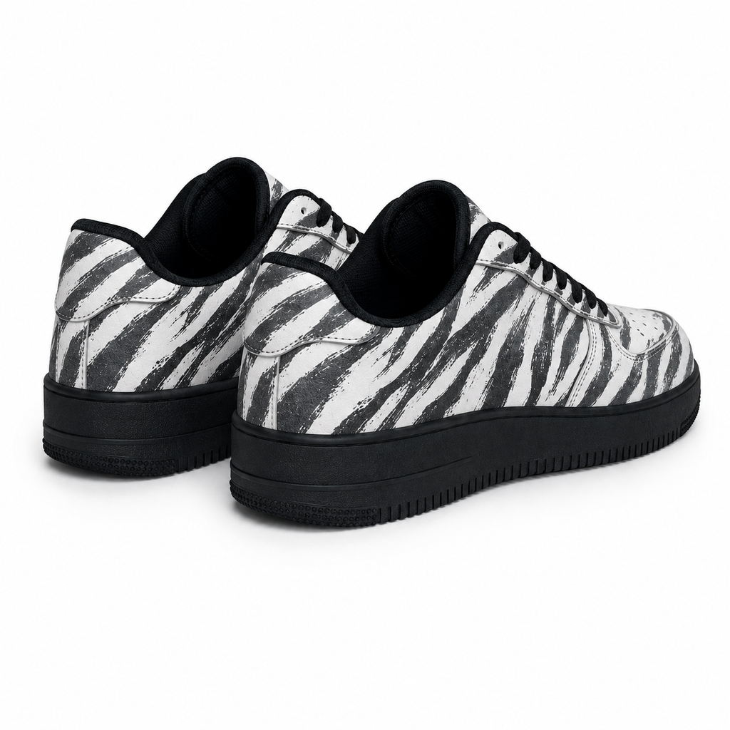 Zebra-patterned flat shoes