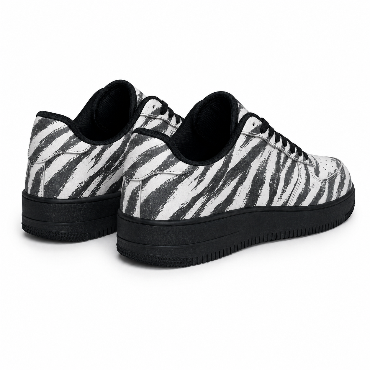 Zebra-patterned flat shoes