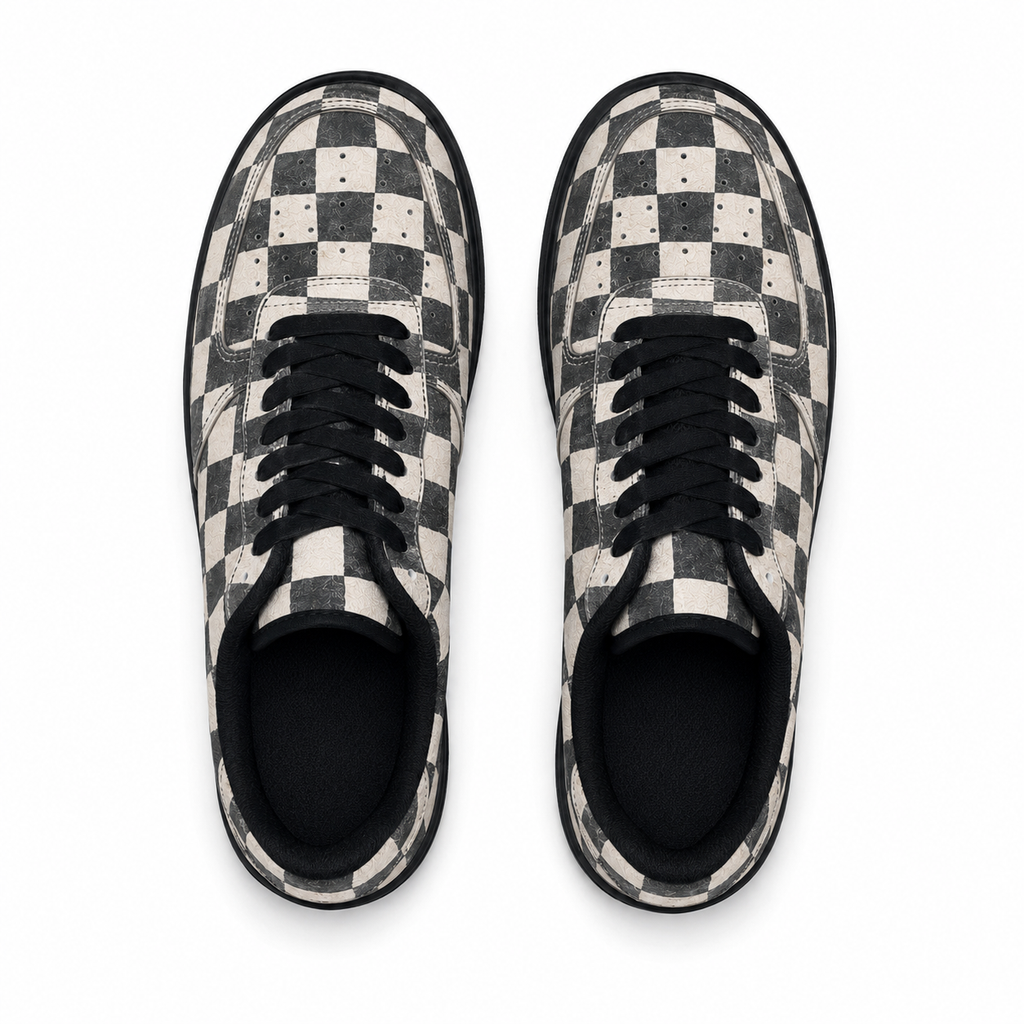 Checkered flat shoes