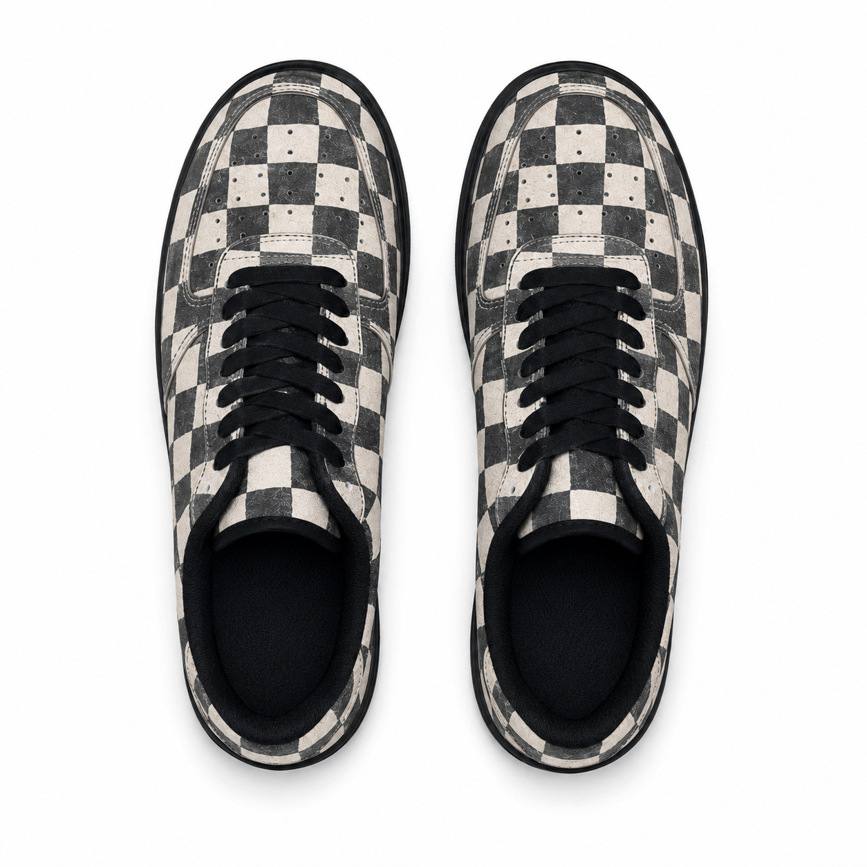 Checkered flat shoes