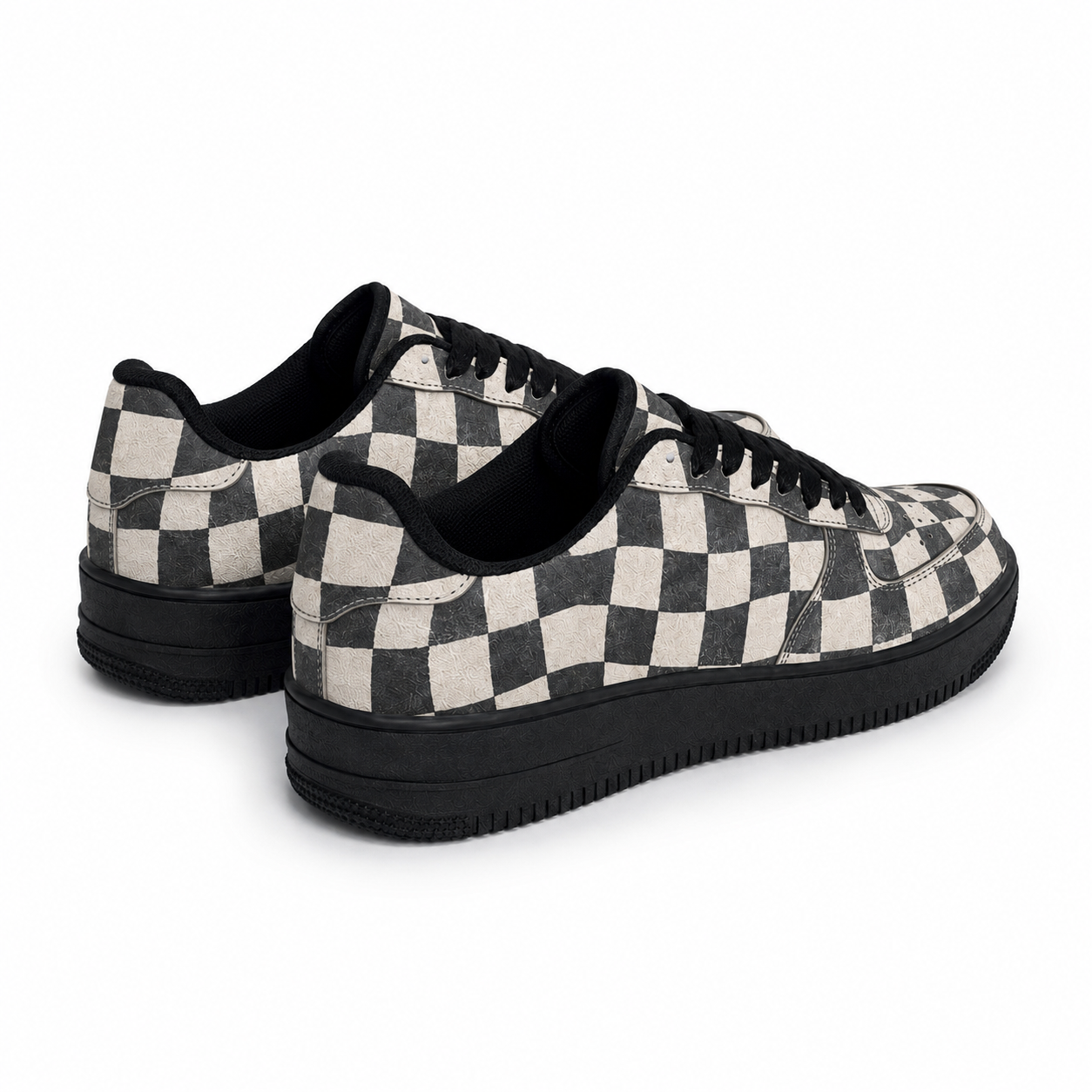 Checkered flat shoes