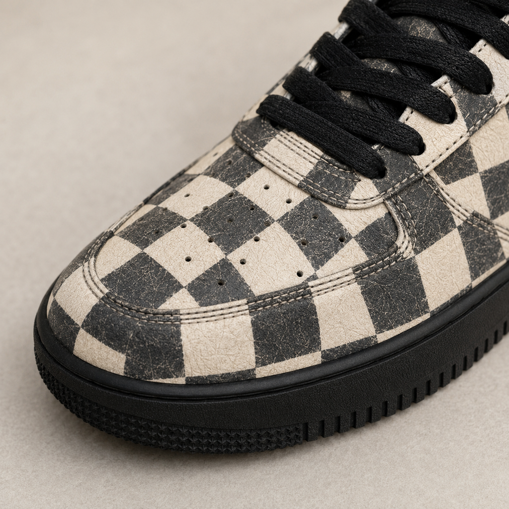 Checkered flat shoes