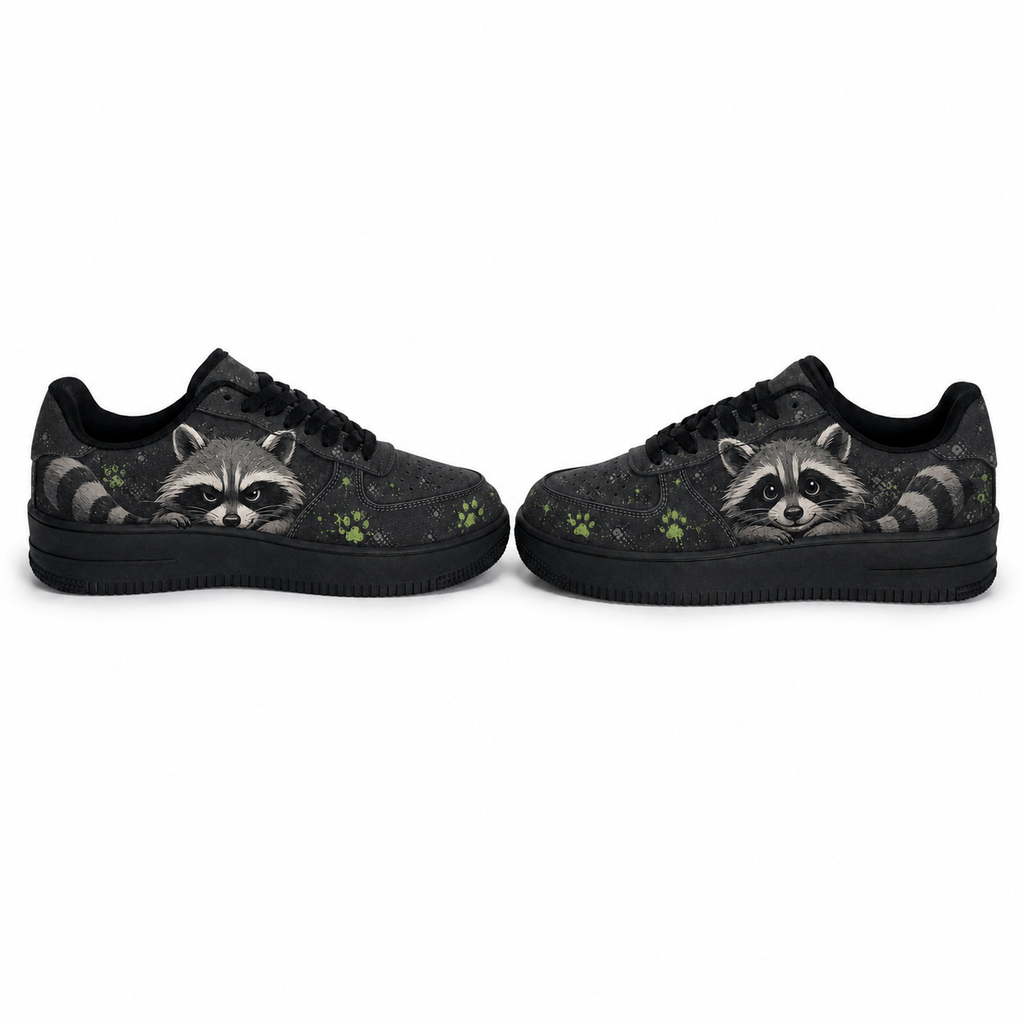 Playful Raccoon Casual Platform Sneakers