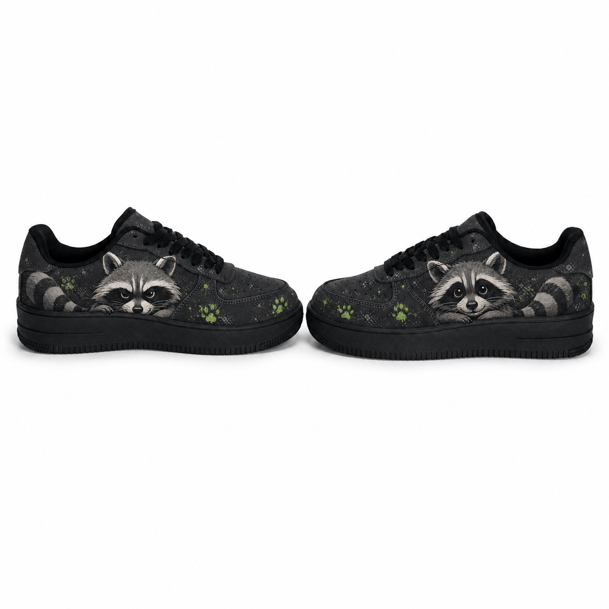 Playful Raccoon Casual Platform Sneakers