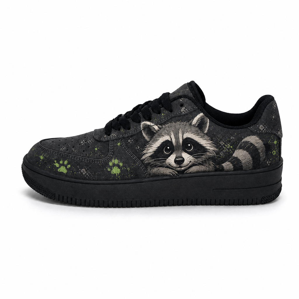 Playful Raccoon Casual Platform Sneakers