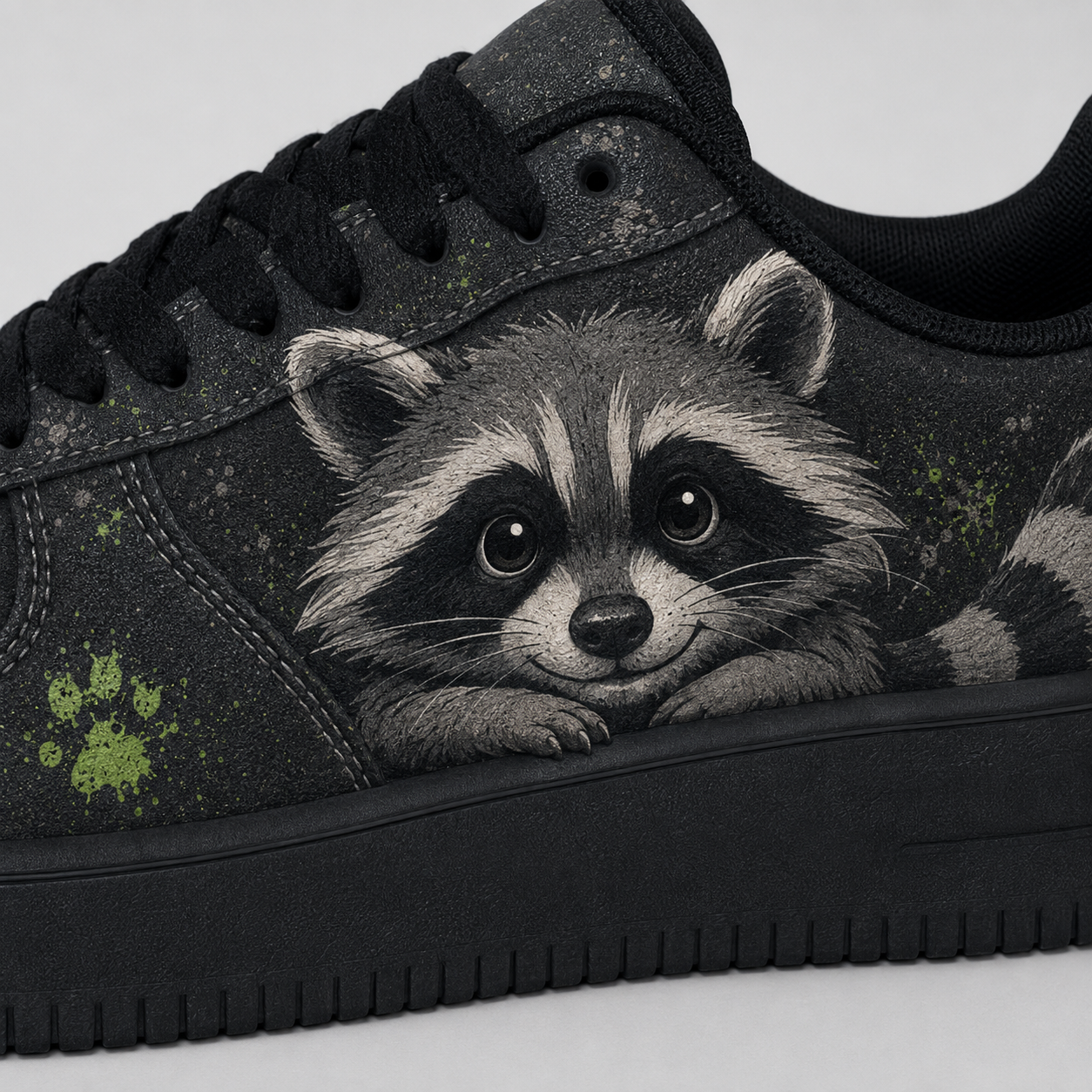 Playful Raccoon Casual Platform Sneakers