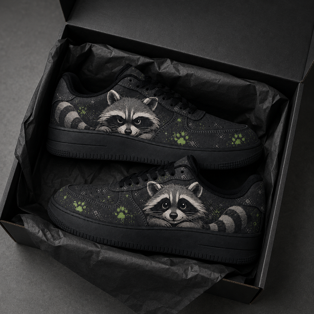 Playful Raccoon Casual Platform Sneakers