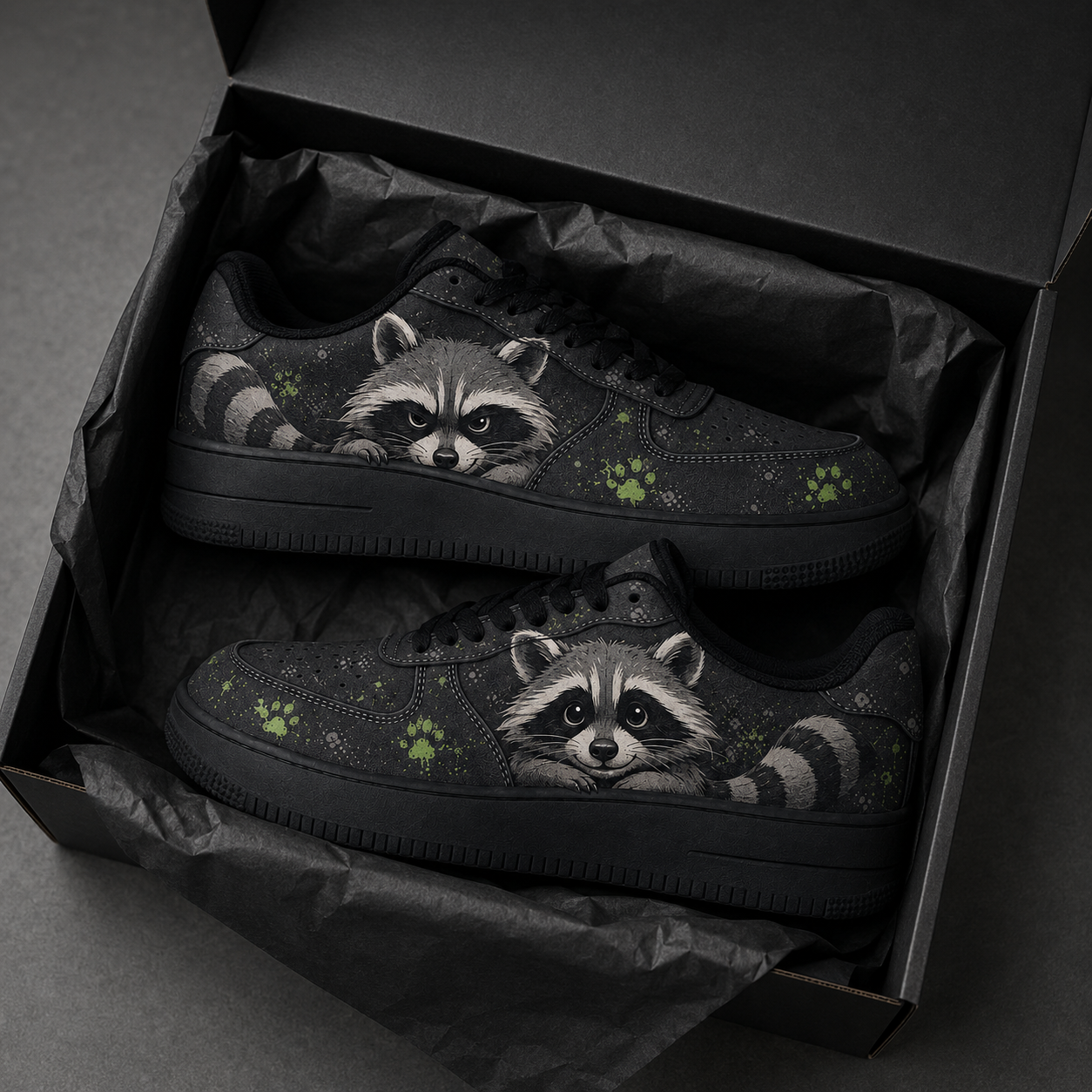 Playful Raccoon Casual Platform Sneakers