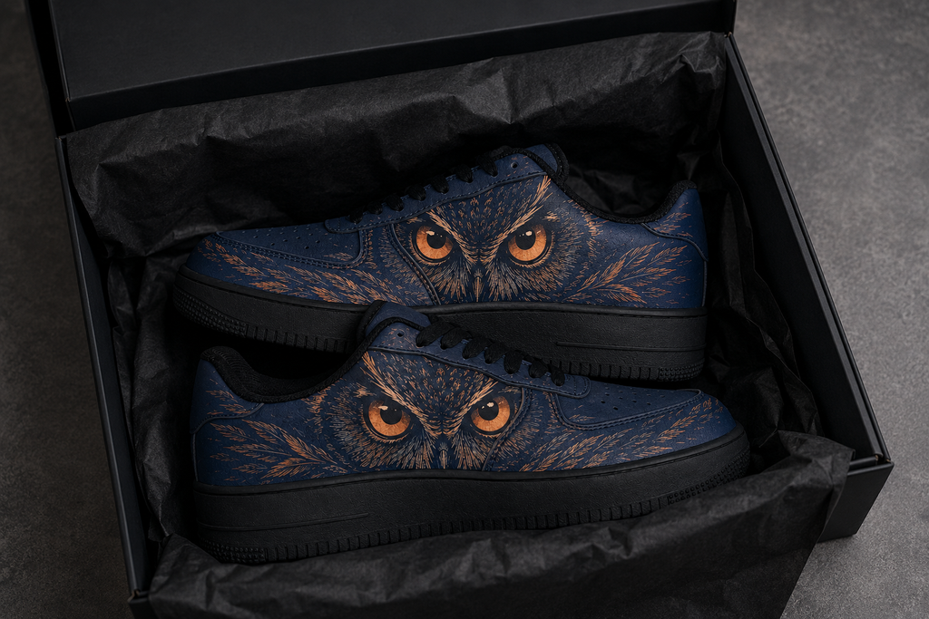 Midnight Owl Casual Platform Sneakers