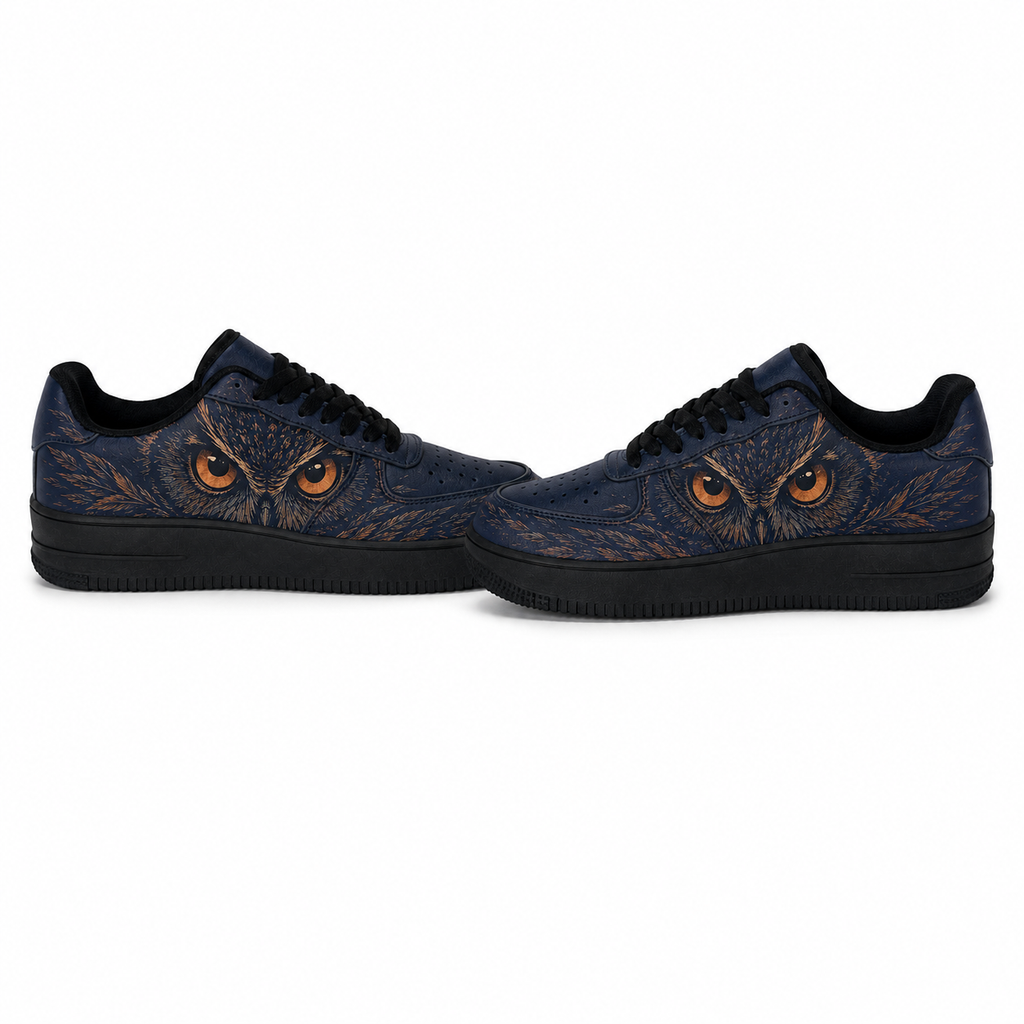 Midnight Owl Casual Platform Sneakers