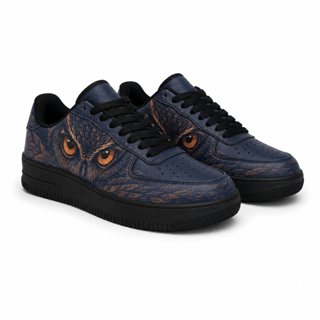Midnight Owl Casual Platform Sneakers