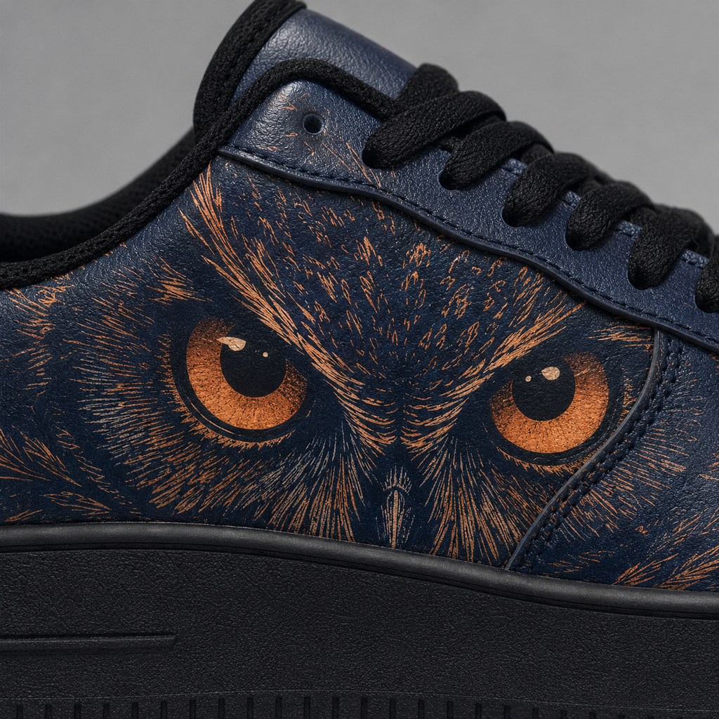 Midnight Owl Casual Platform Sneakers