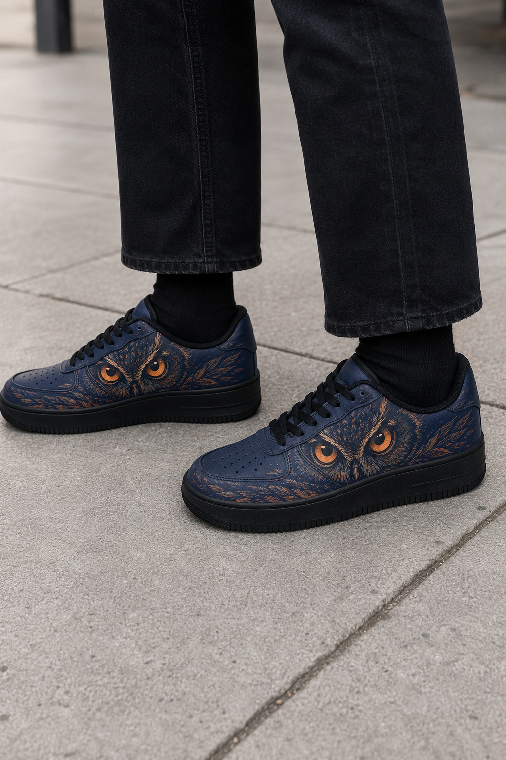 Midnight Owl Casual Platform Sneakers