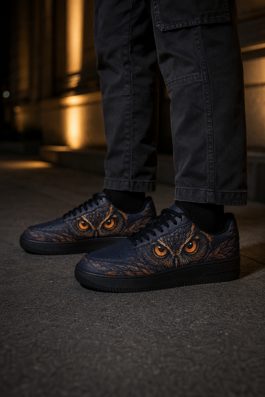 Midnight Owl Casual Platform Sneakers