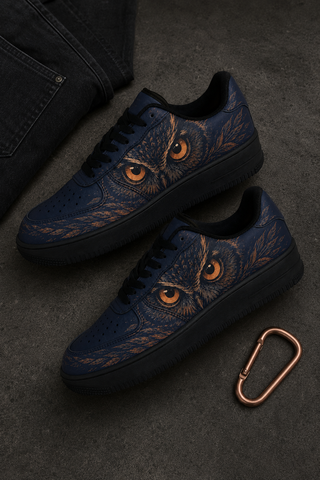 Midnight Owl Casual Platform Sneakers