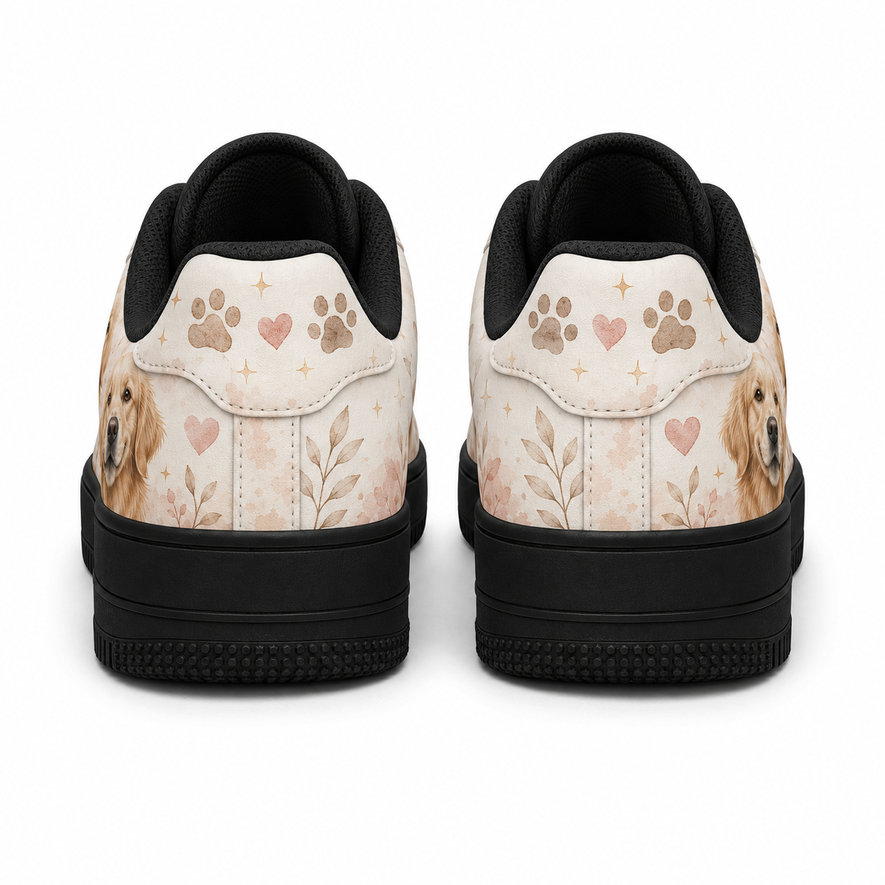 Three pairs of golden retriever flat shoes
