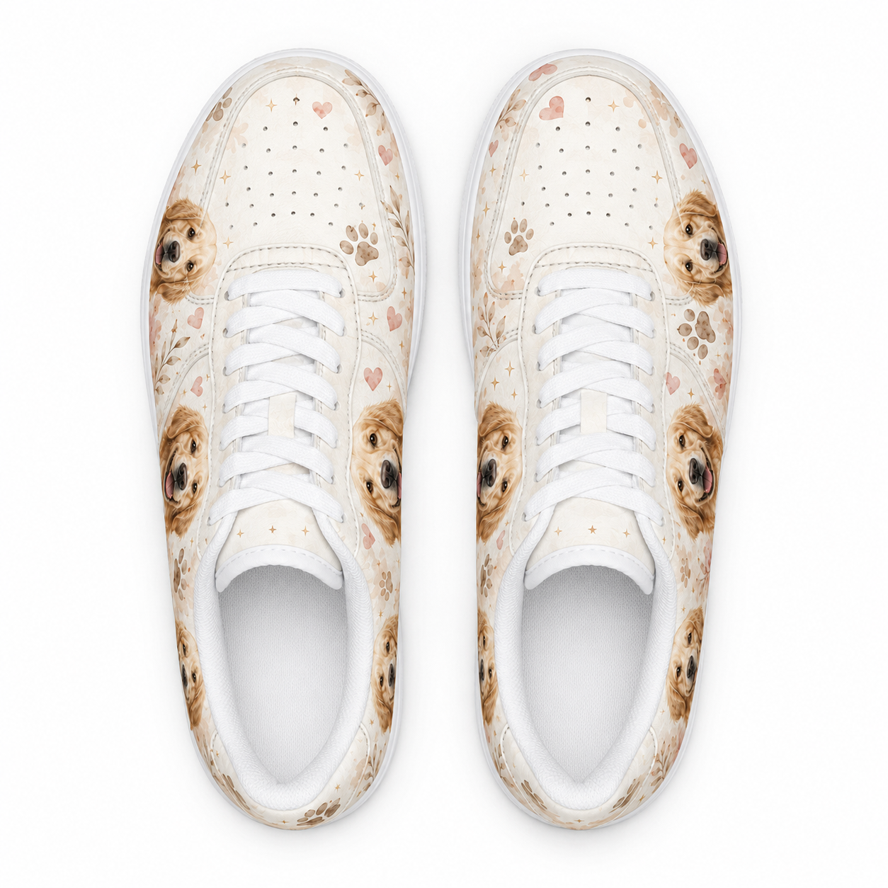 Three pairs of golden retriever flat shoes