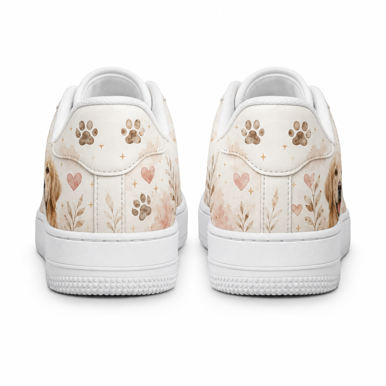 Three pairs of golden retriever flat shoes