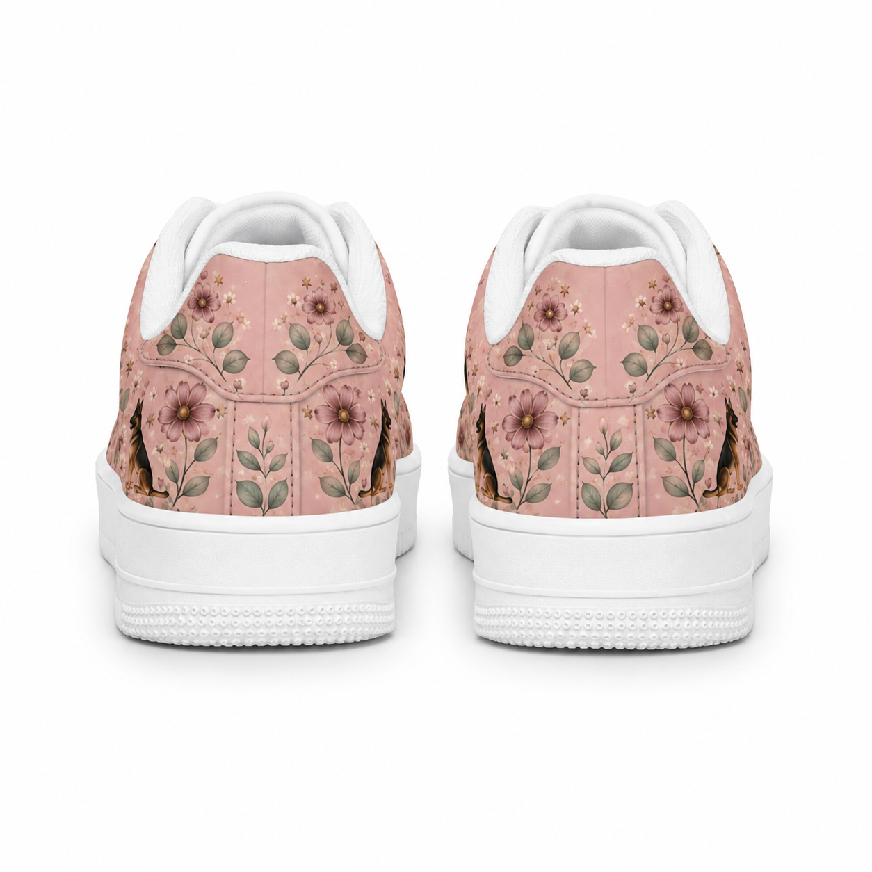 German Shepherd Mom Pink Paisley Sneakers – GSD Gift for Women