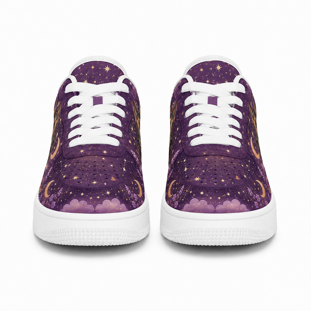 German Shepherd Mom Celestial Sneakers – Purple GSD Gift for Women