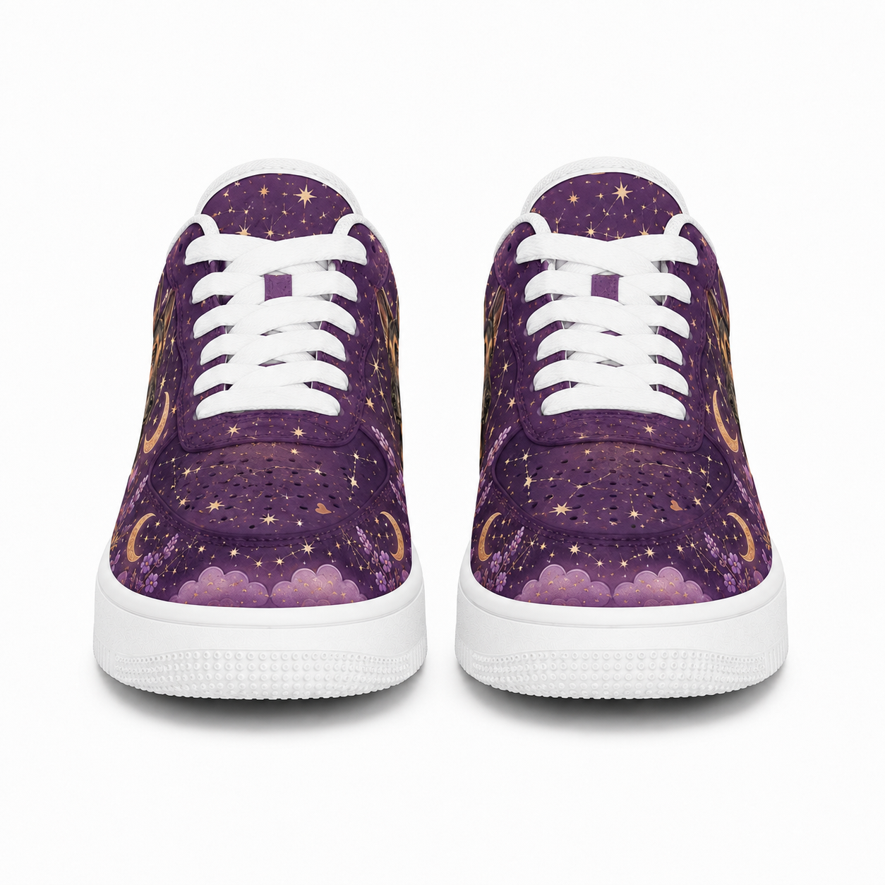 German Shepherd Mom Celestial Sneakers – Purple GSD Gift for Women