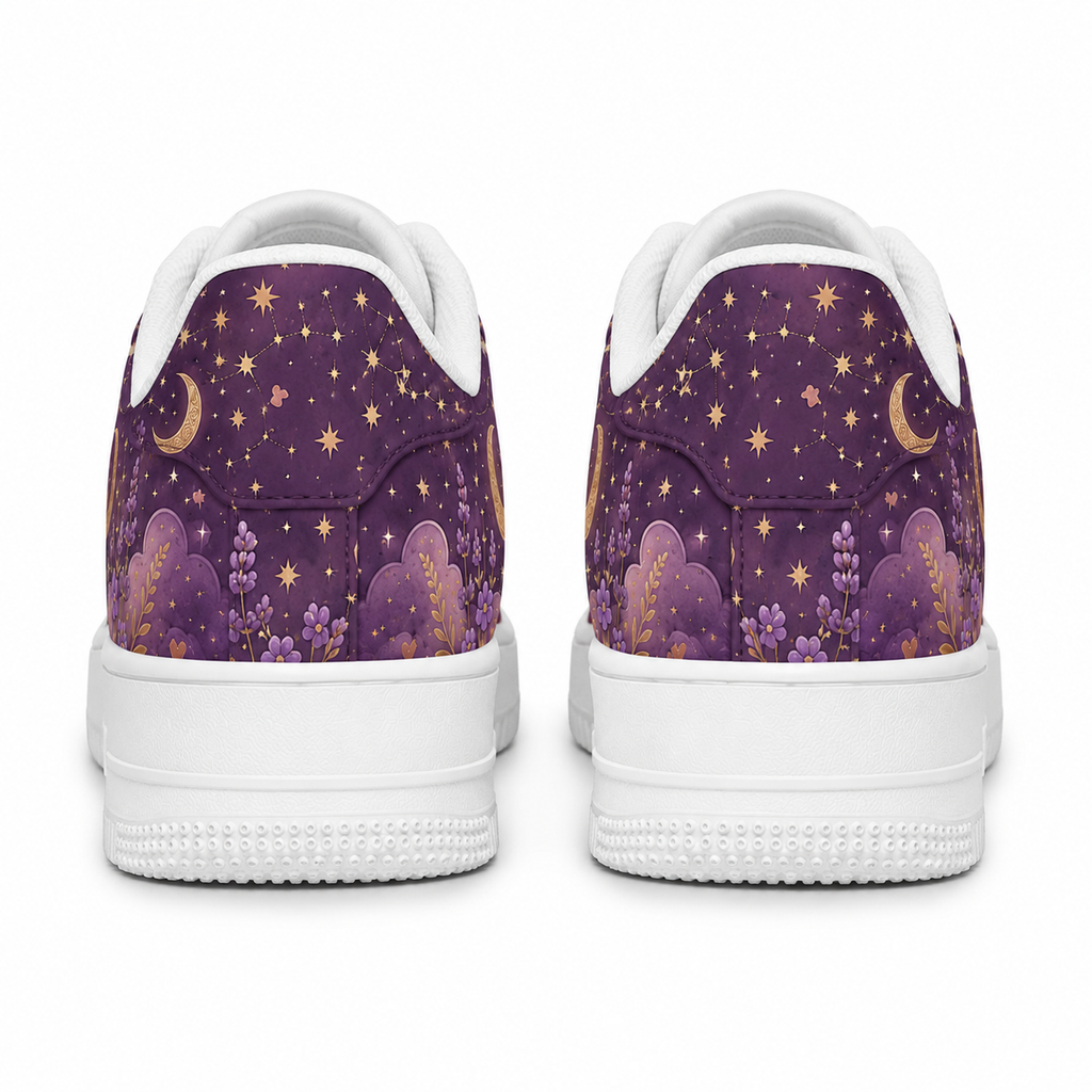 German Shepherd Mom Celestial Sneakers – Purple GSD Gift for Women