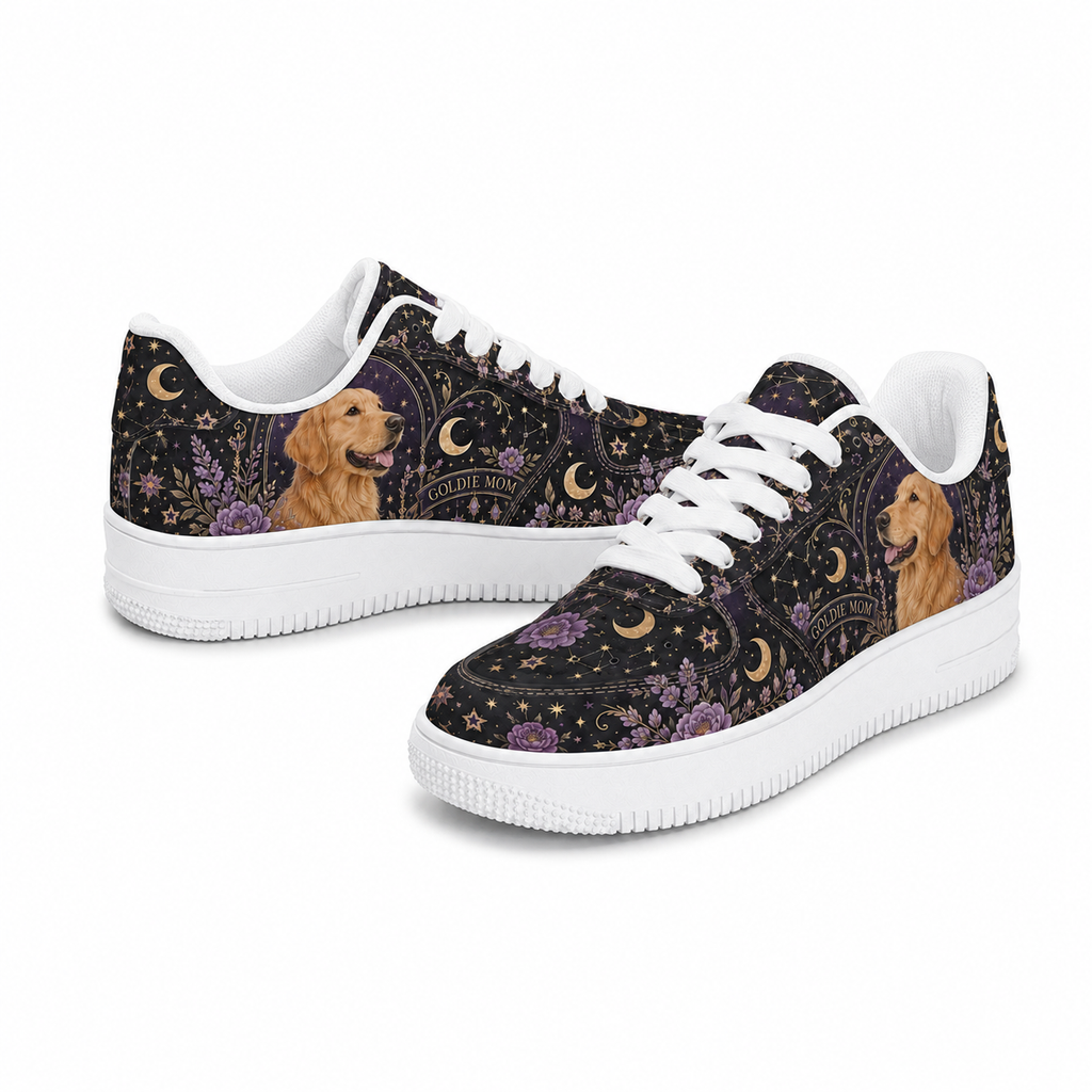 Golden Retriever Mom Celestial Sneakers – Goldie Gift for Women