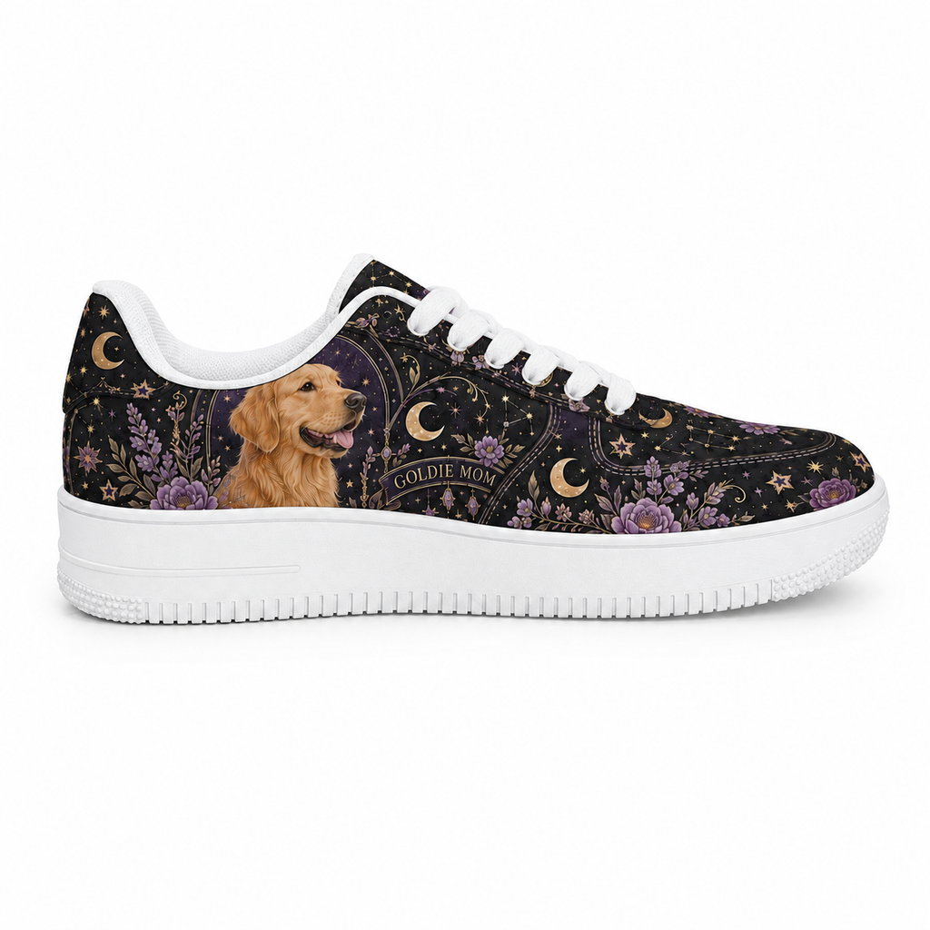 Golden Retriever Mom Celestial Sneakers – Goldie Gift for Women