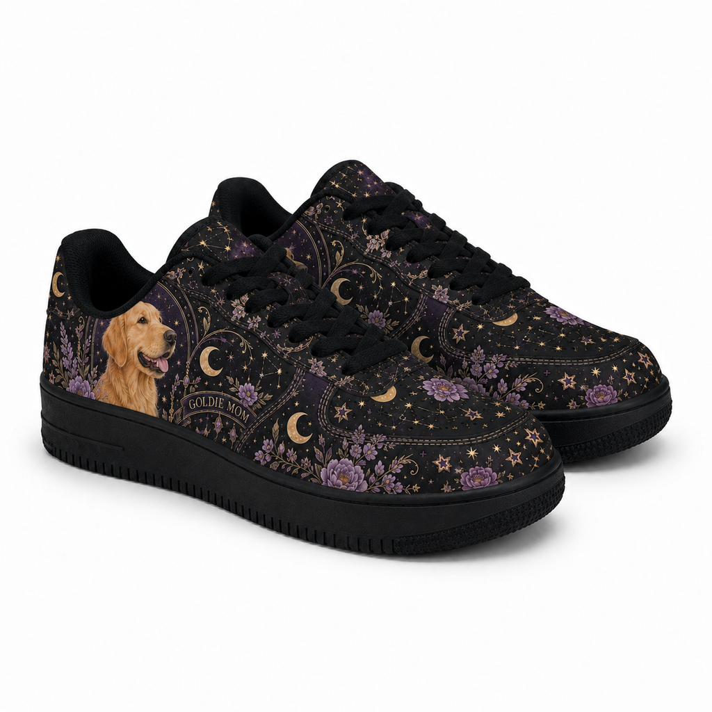 Golden Retriever Mom Celestial Sneakers – Goldie Gift for Women