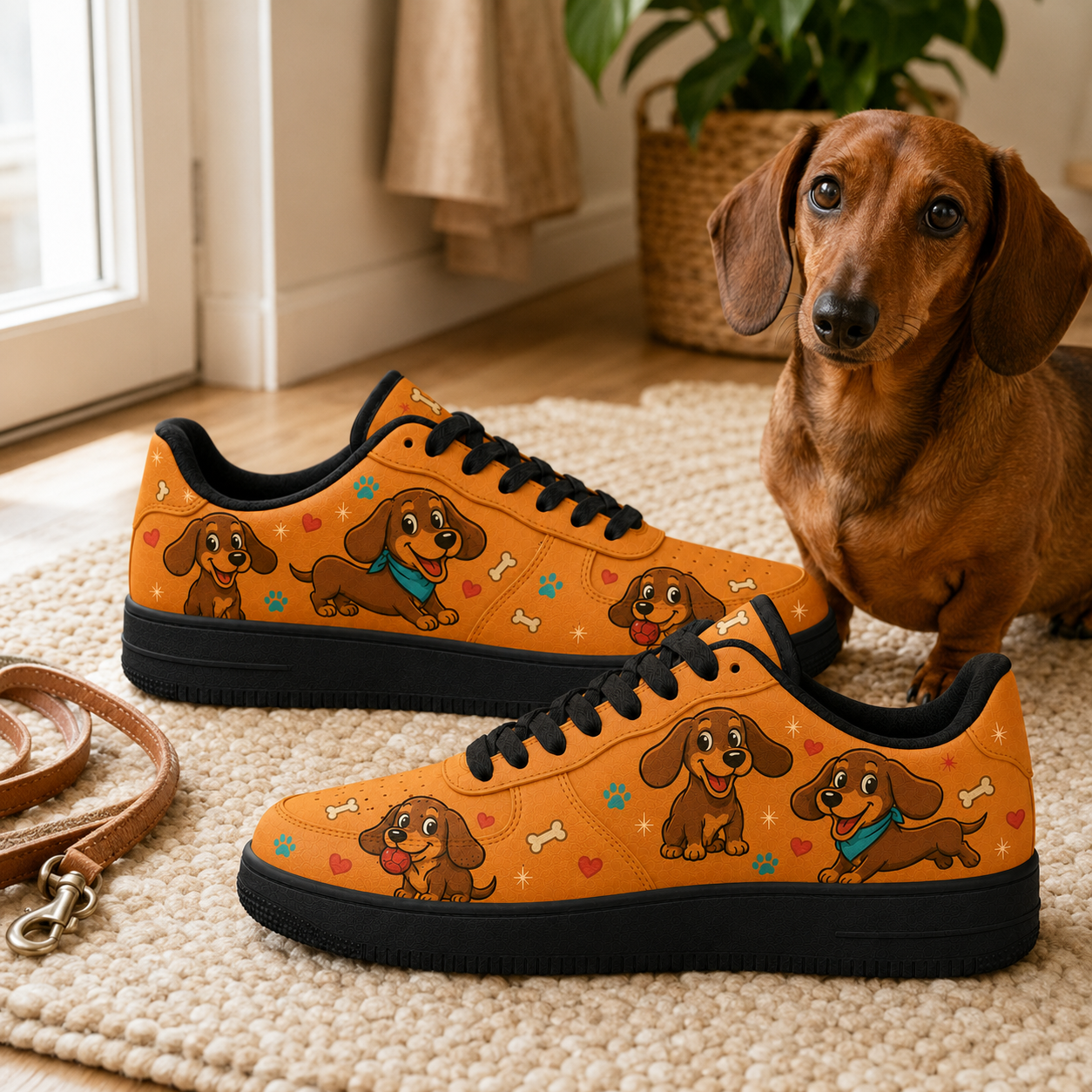 Dachshund dog flat shoes