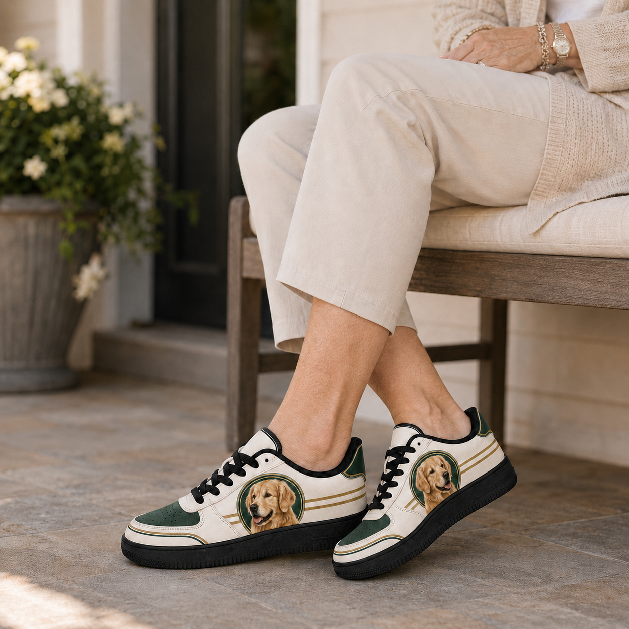 Golden Retriever Mom Collegiate Sneakers